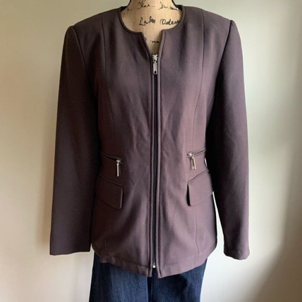 Philippe Adec brown blazer jacket size 8 suit jacket - Picture 7 of 12
